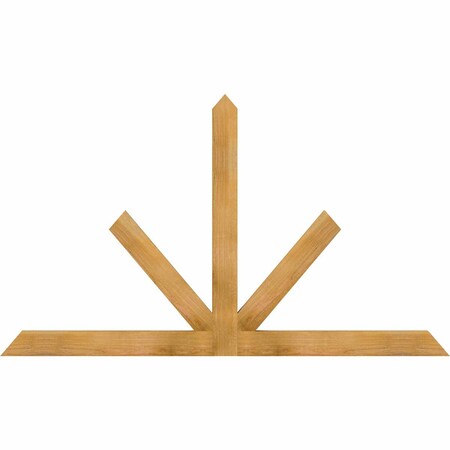 Ekena Millwork Saratoga Rough Sawn Timber Gable Bracket, Western Red Cedar, 72"W x 42"H x 2"D x 4"F, 14/12 Pitch GBW072X42X0204SAR00RWR